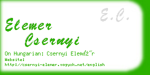 elemer csernyi business card